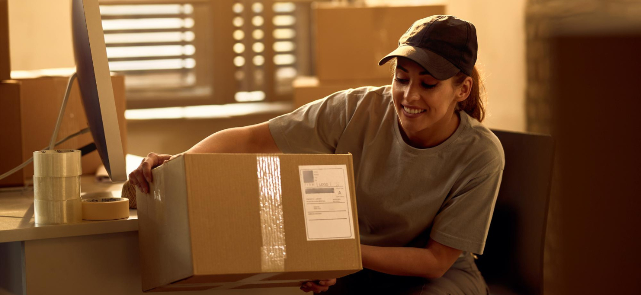 zdjęcie kobiety z paczką